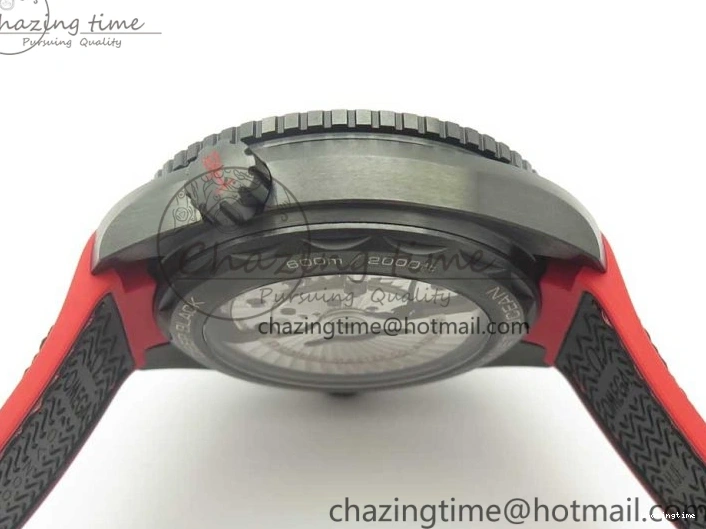 0209 Trendy Planet Ocean 45.5mm Deep Black red Real Ceramic VSF 1:1 Best Edition on Black Nylon Strap A8906 Super Clone 7986